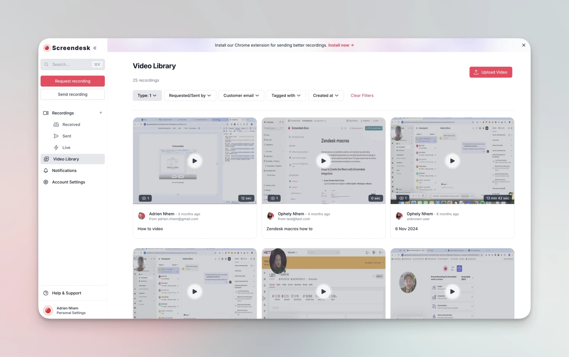 Video library organization